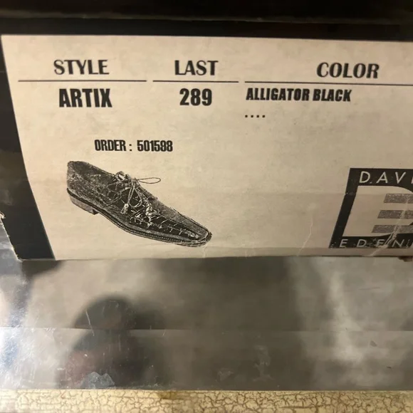 David Eden 100% Genuine Alligator Skin Men's Dress Derby Oxford Shoes Black 10M - Picture 10 of 13